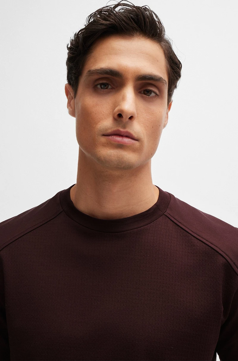 Cotton-ripstop regular-fit T-shirt with plain trims