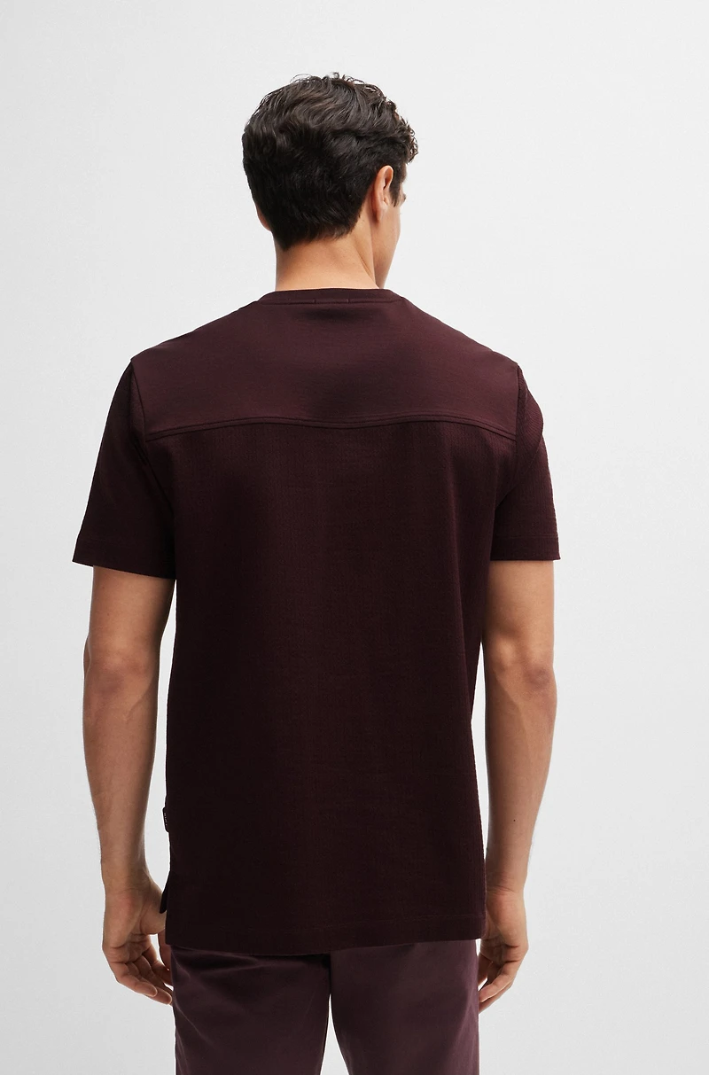 Cotton-ripstop regular-fit T-shirt with plain trims