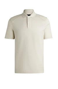 Mercerized-cotton polo shirt with ripstop structure
