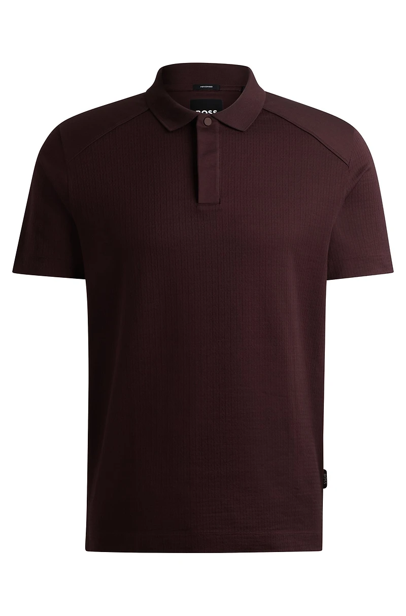 Mercerized-cotton polo shirt with ripstop structure