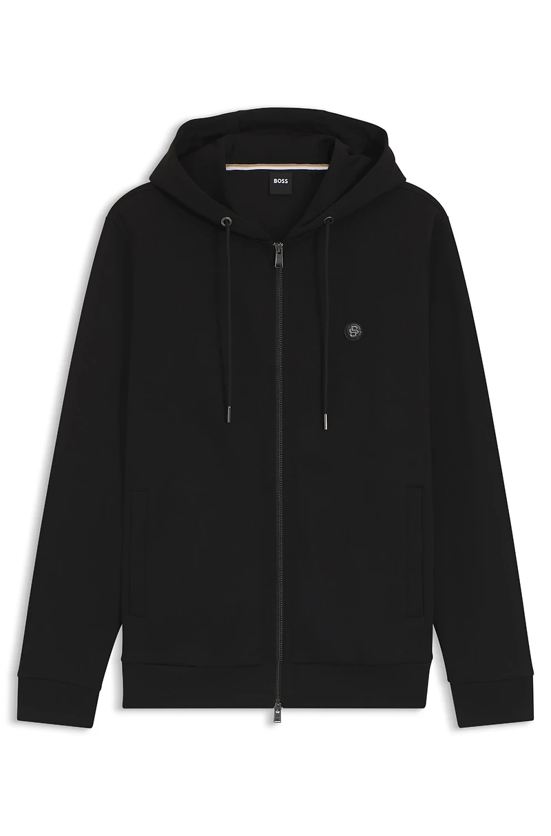 Zip-up hoodie with Double B monogram