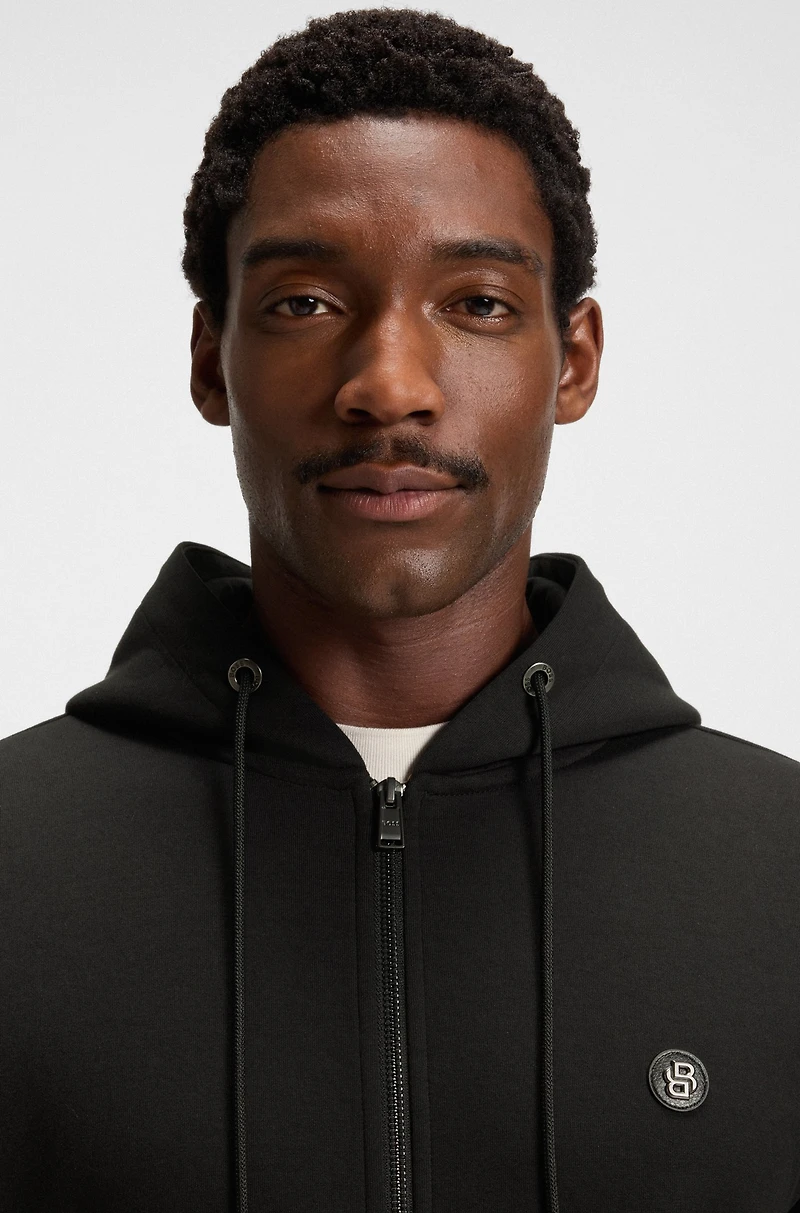 Cotton-blend zip-up hoodie with Double B monogram