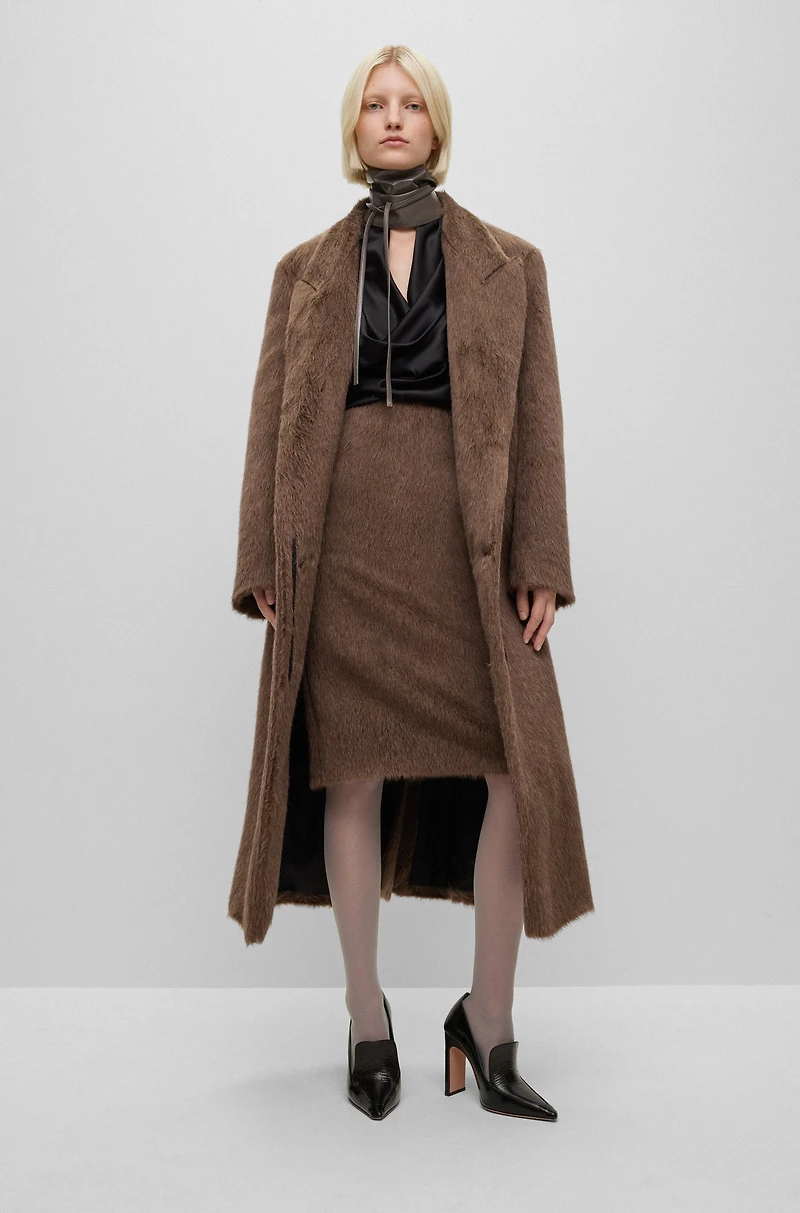 Alpaca and wool pencil skirt