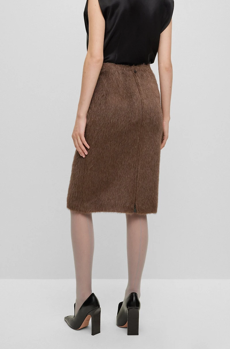 Alpaca and wool pencil skirt