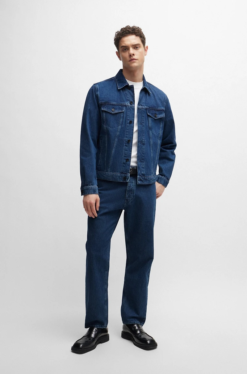 Regular-fit jacket blue rigid denim