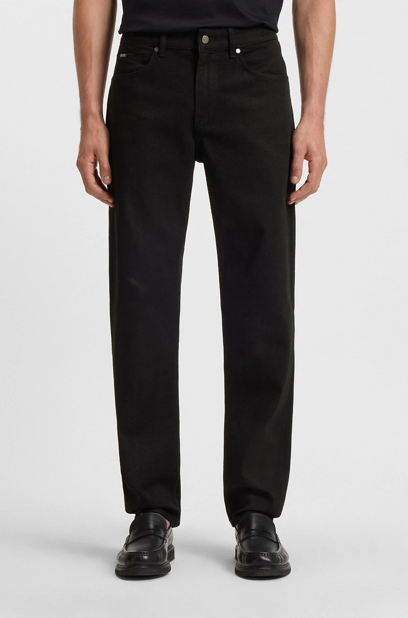 Maine Black-black regular-fit jeans cashmere-touch Italian denim