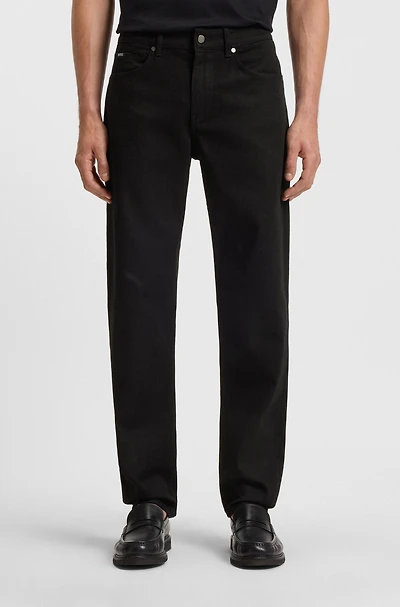 Maine Black-black regular-fit jeans cashmere-touch Italian denim