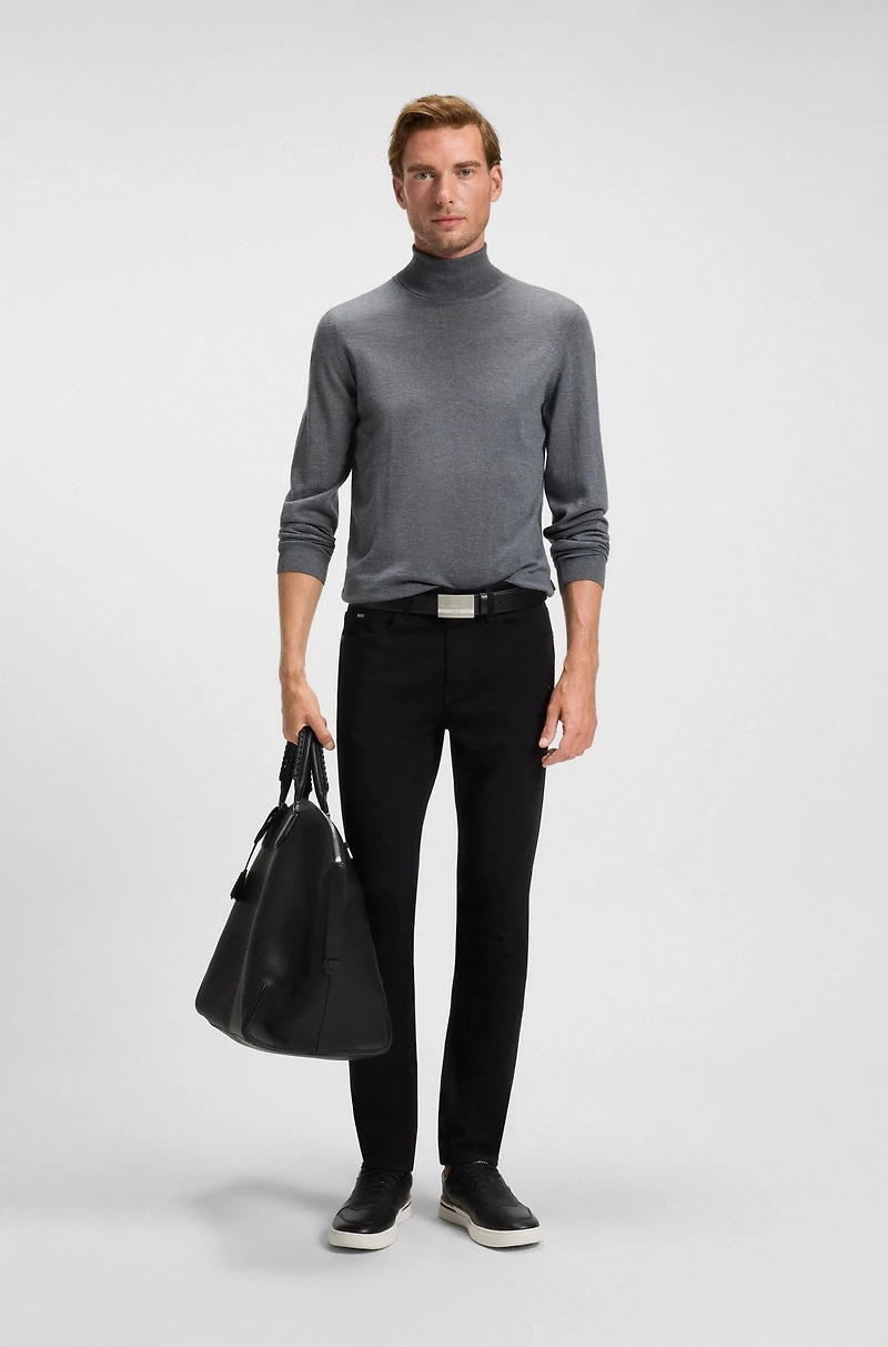 Delaware slim-fit jeans Italian black stretch denim