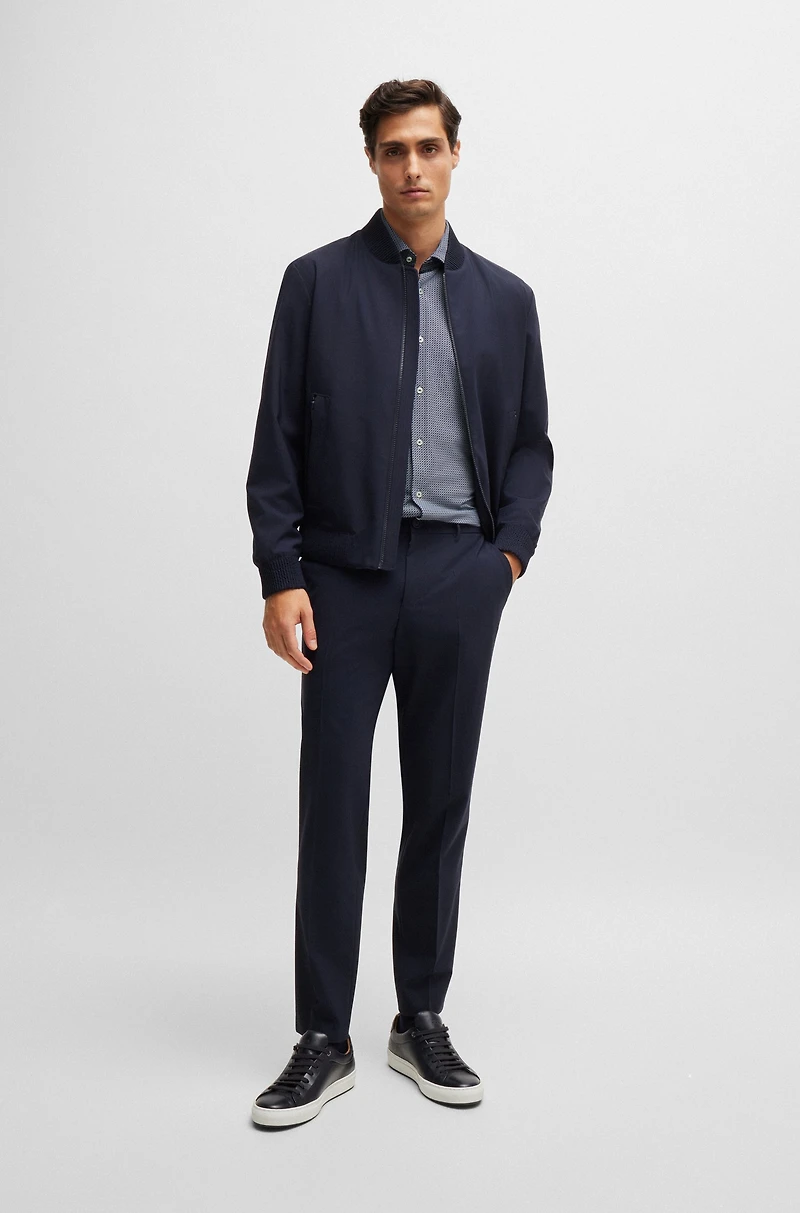 Slim-fit shirt geometric-print performance-stretch material