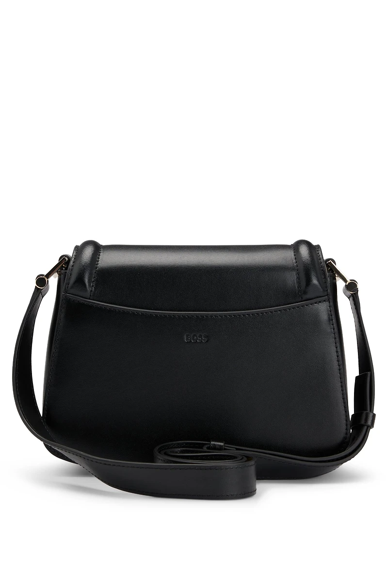Italian-leather saddle bag with signature hardware