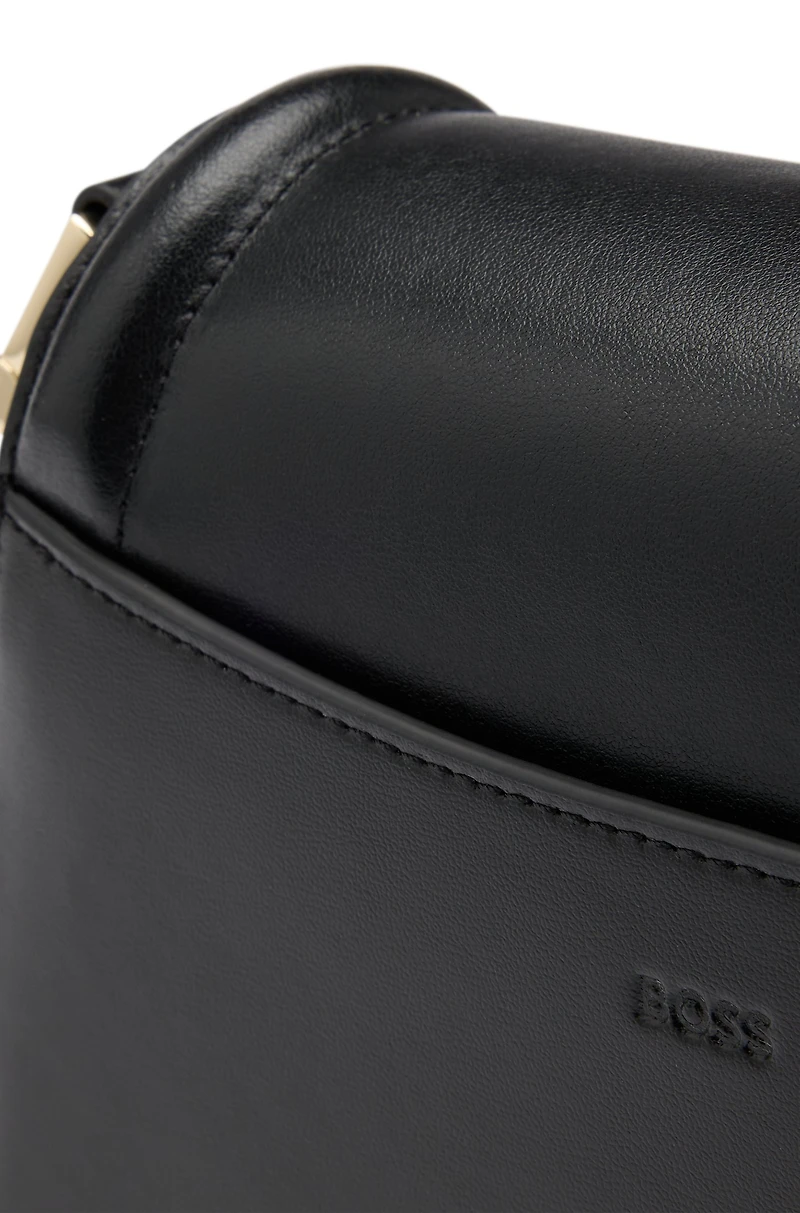Italian-leather saddle bag with signature hardware