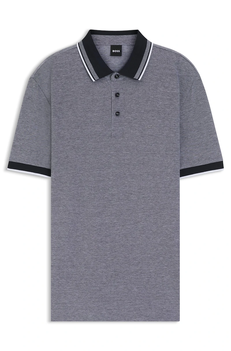 Oxford-cotton-piqué polo shirt with logo detail