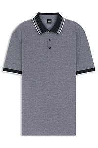Oxford-cotton-piqué polo shirt with logo detail