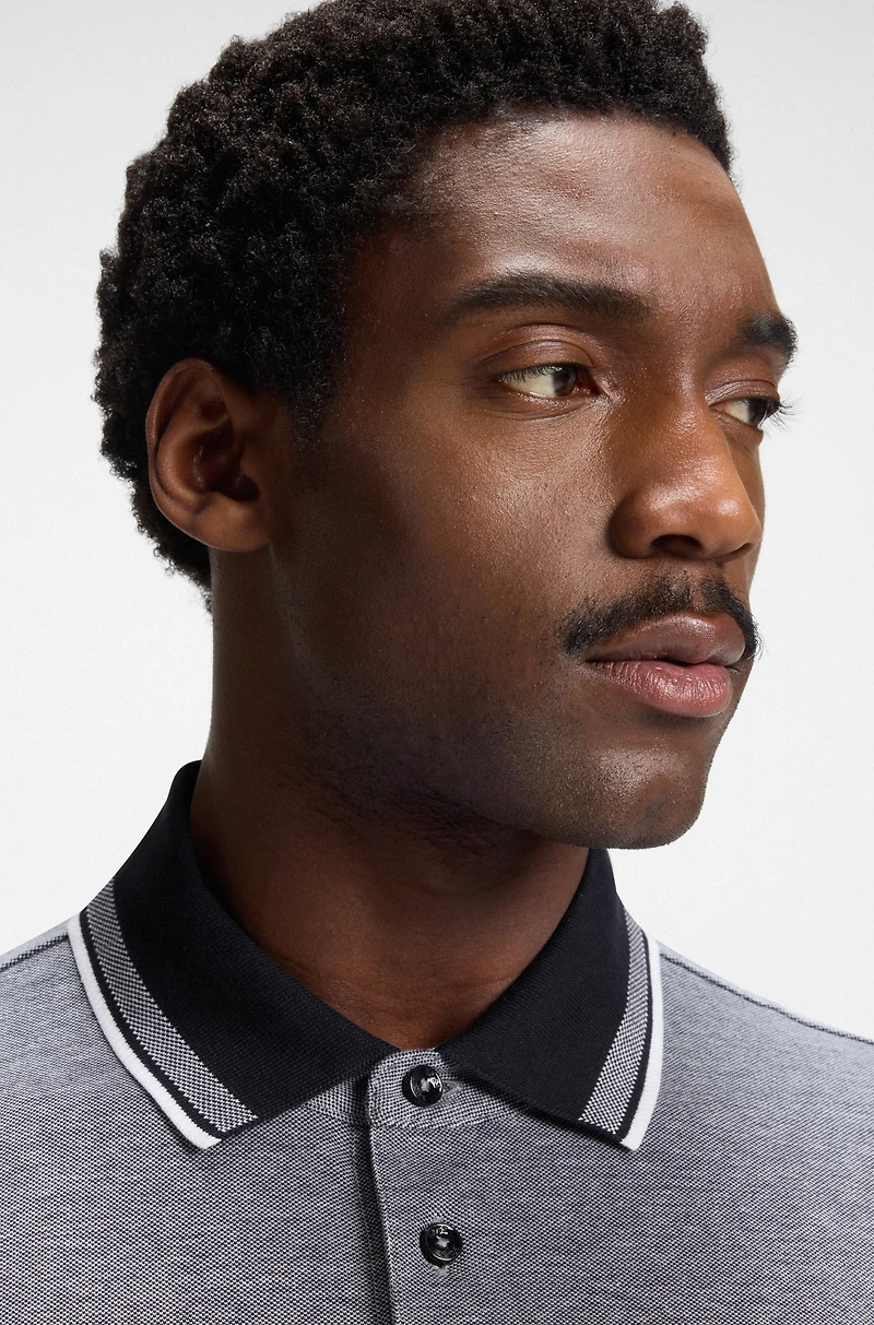 Oxford-cotton-piqué polo shirt with logo detail