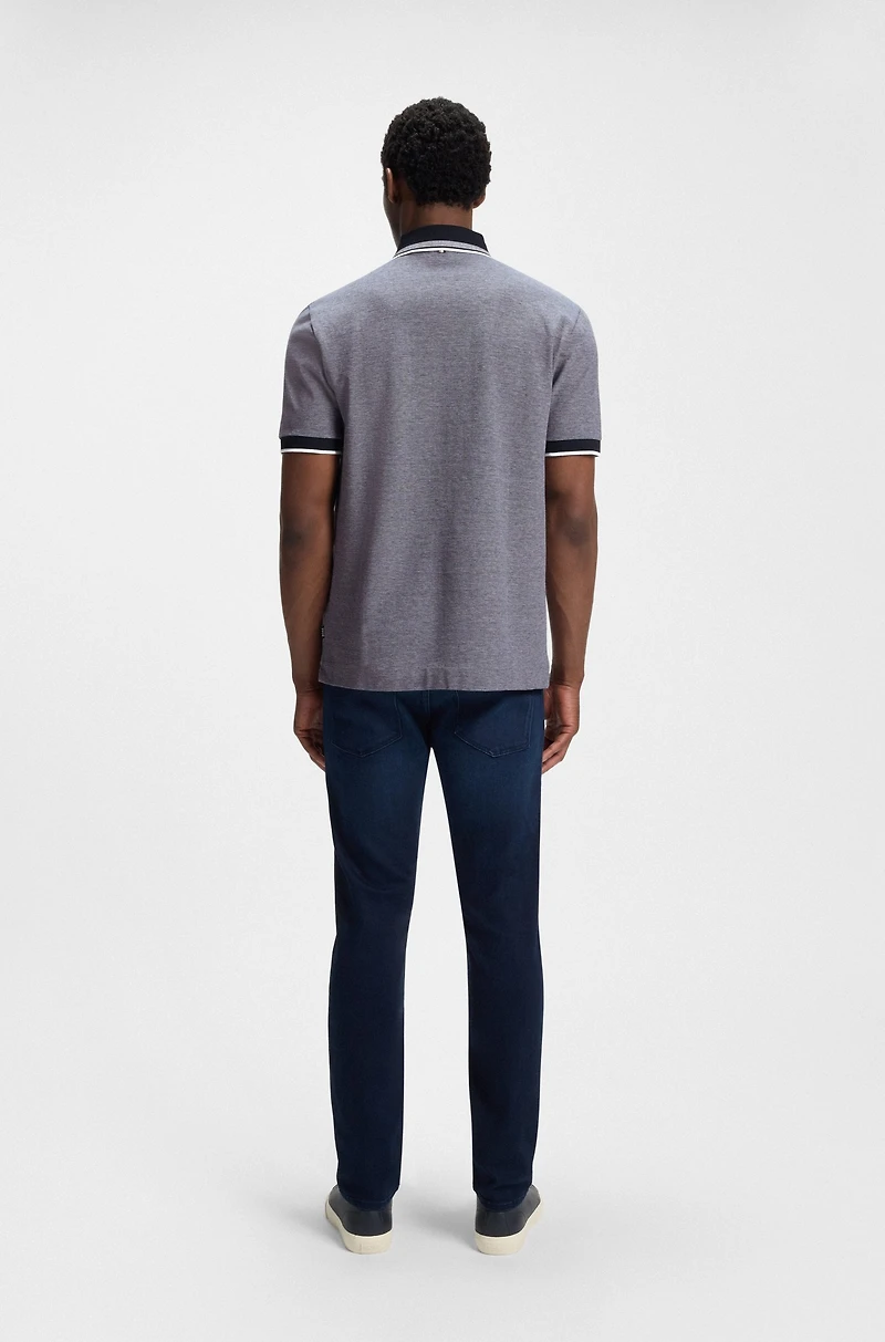 Oxford-cotton-piqué polo shirt with logo detail
