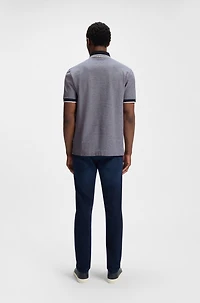 Oxford-cotton-piqué polo shirt with logo detail