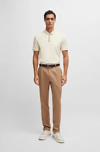 Mercerized-cotton slim-fit polo shirt with zip placket