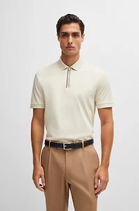 Mercerized-cotton slim-fit polo shirt with zip placket