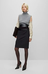 Cotton and wool-blend rollneck sweater vest