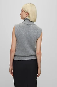 Cotton and wool-blend rollneck sweater vest