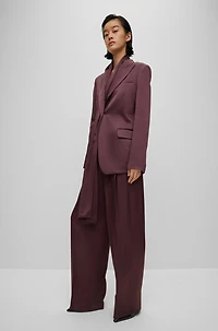 Single-breasted blazer with scarf detail