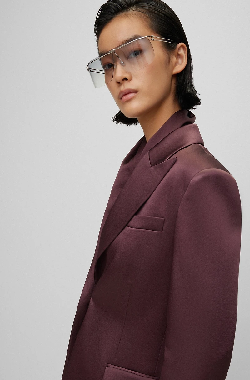 Single-breasted blazer with scarf detail