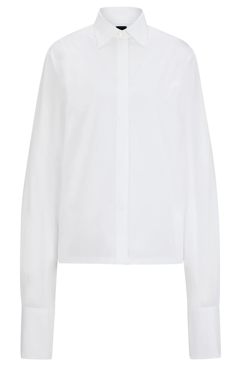 Straight-fit cotton-poplin shirt