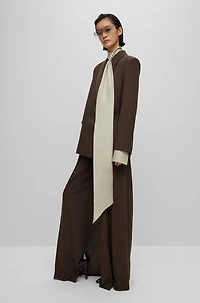 Relaxed-fit, wide-leg wool trousers with skirt effect
