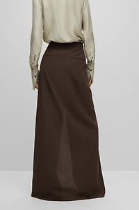 Relaxed-fit, wide-leg wool trousers with skirt effect