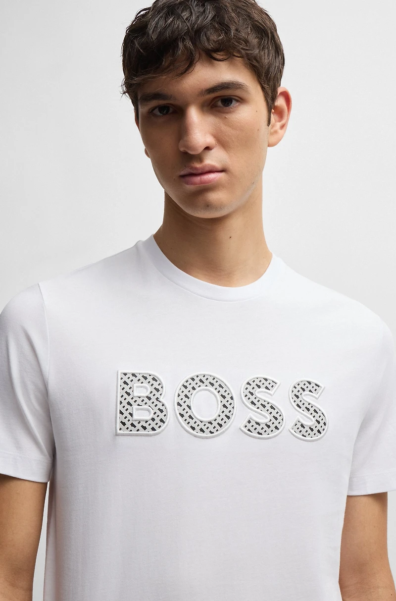 Cotton-jersey T-shirt with logo detail