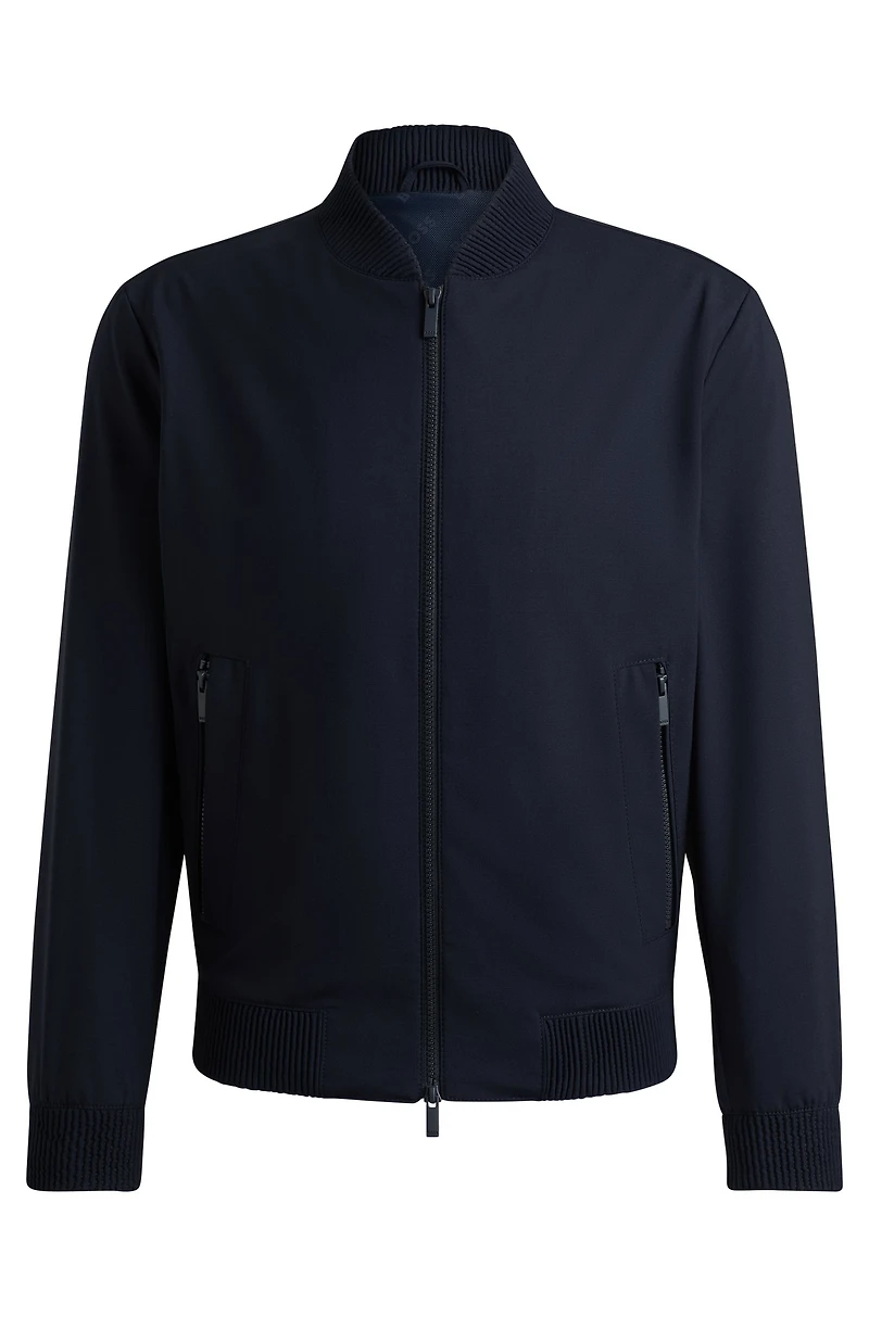 Slim-fit blouson jacket wool blend