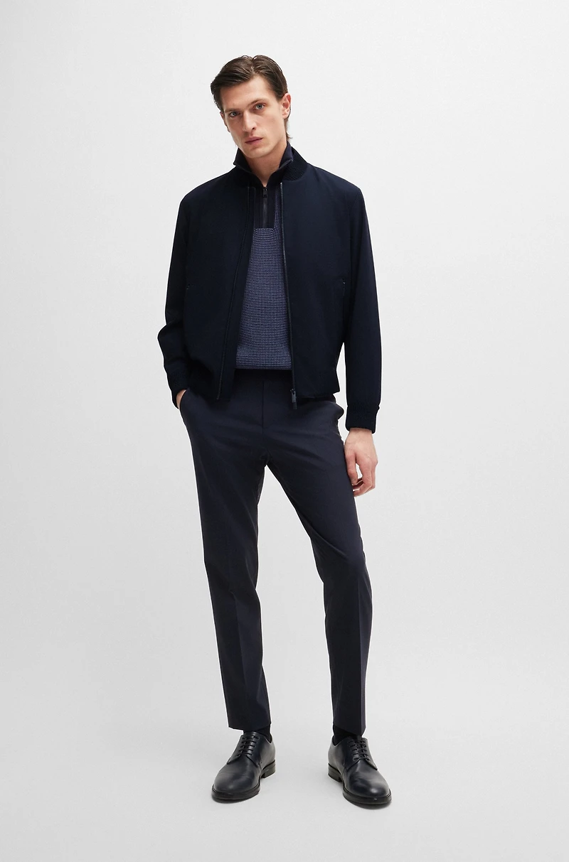 Slim-fit blouson jacket wool blend