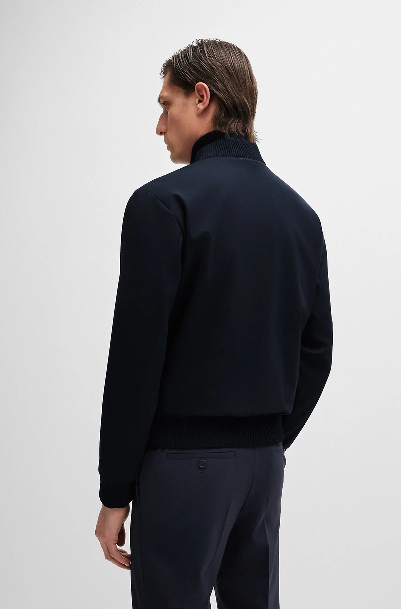 Slim-fit blouson jacket wool blend
