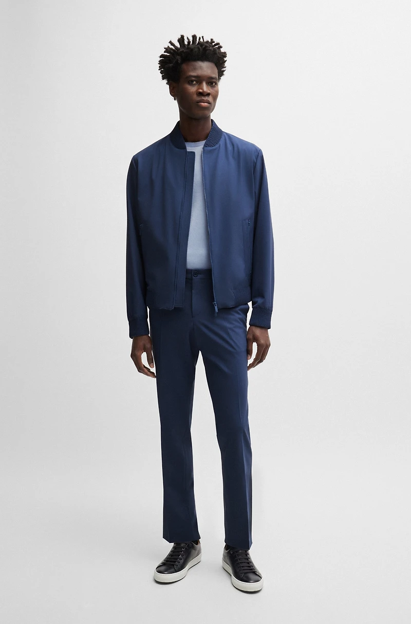 Slim-fit blouson jacket wool blend