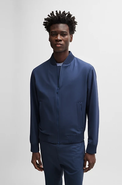 Slim-fit blouson jacket wool blend