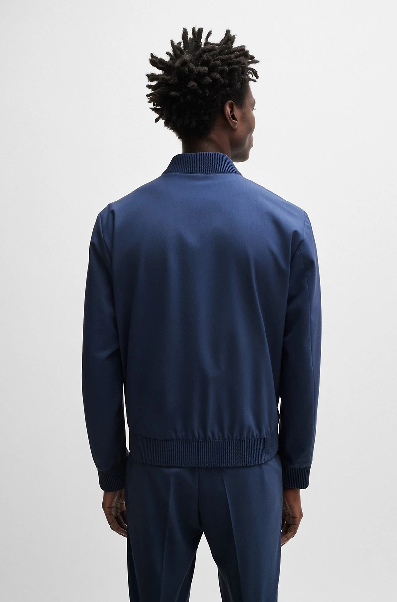 Slim-fit blouson jacket wool blend