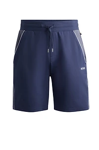 Shorts with embroidered logo and contrast piping