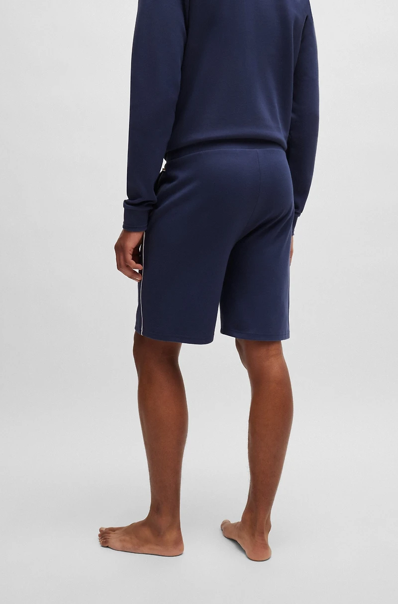 Shorts with embroidered logo and contrast piping