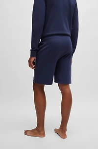 Shorts with embroidered logo and contrast piping