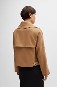 Double-breasted coat stretch material