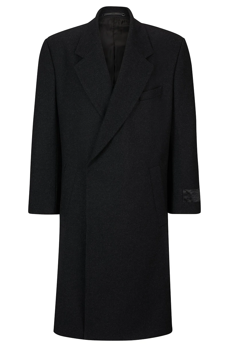Double-breasted, regular-fit coat a wool blend