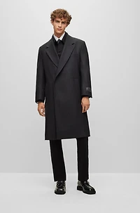 Double-breasted, regular-fit coat a wool blend