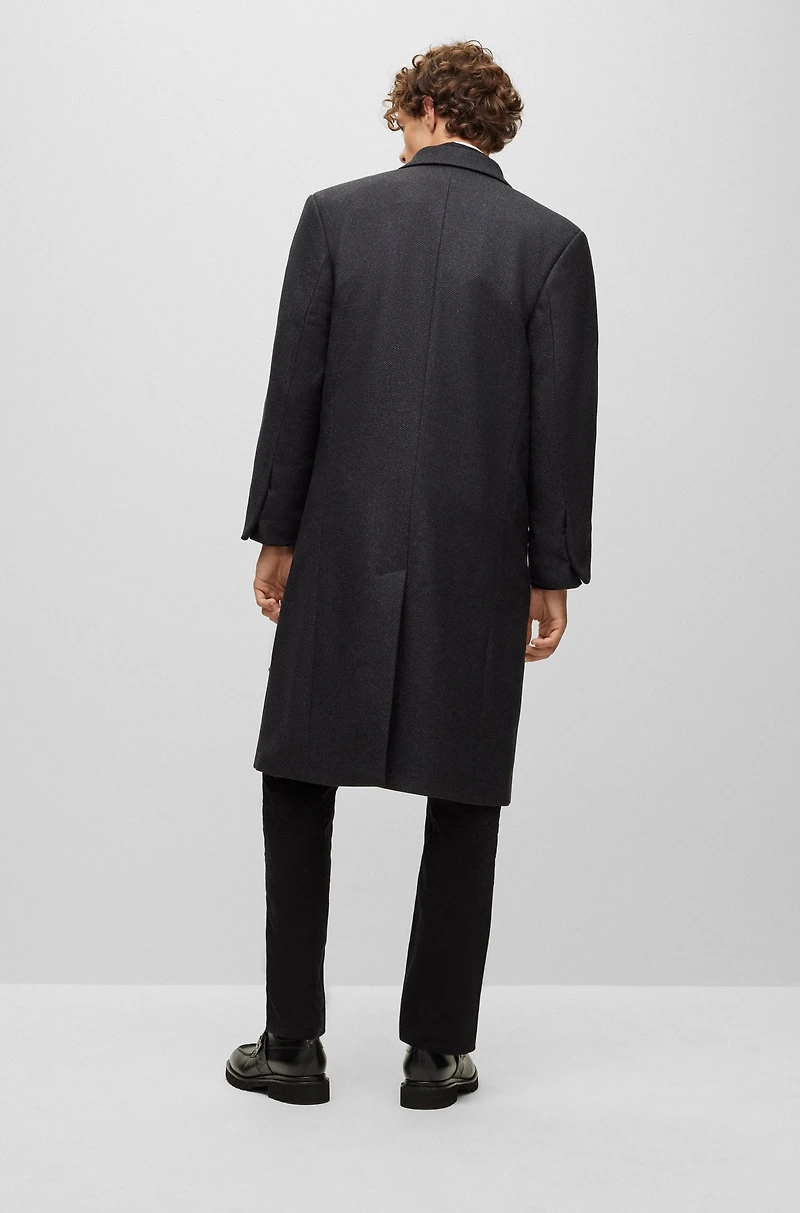 Double-breasted, regular-fit coat a wool blend