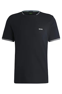 Stretch-cotton regular-fit T-shirt with contrast logo