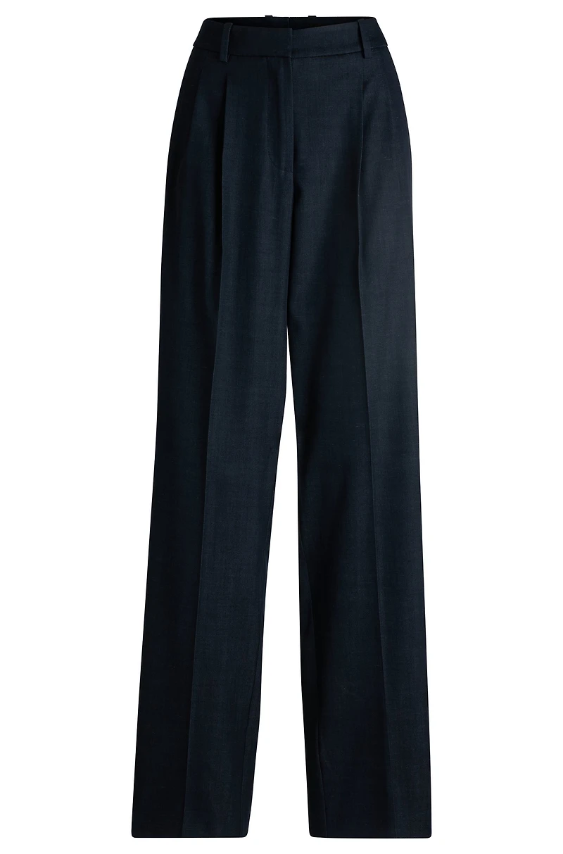 Regular-fit trousers denim-effect twill