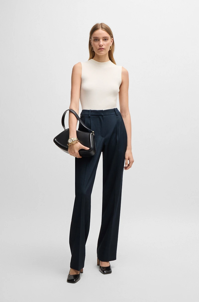 Regular-fit trousers denim-effect twill
