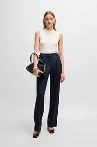 Regular-fit trousers denim-effect twill