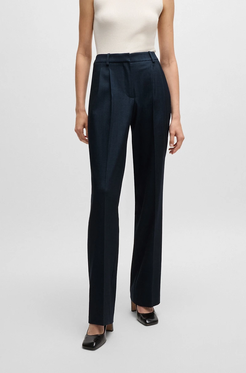 Regular-fit trousers denim-effect twill