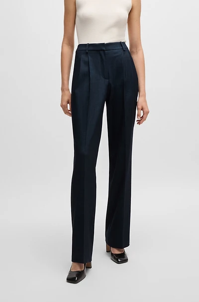 Regular-fit trousers denim-effect twill