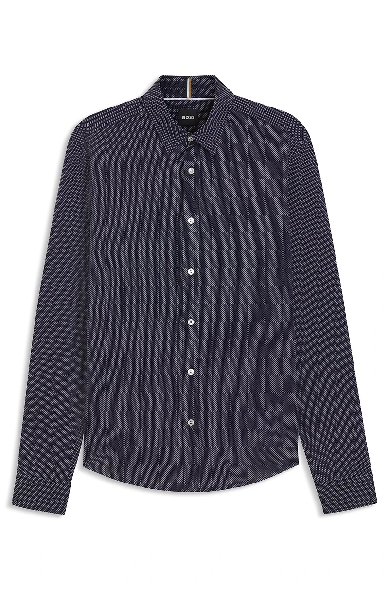 Slim-fit shirt structured cotton jersey